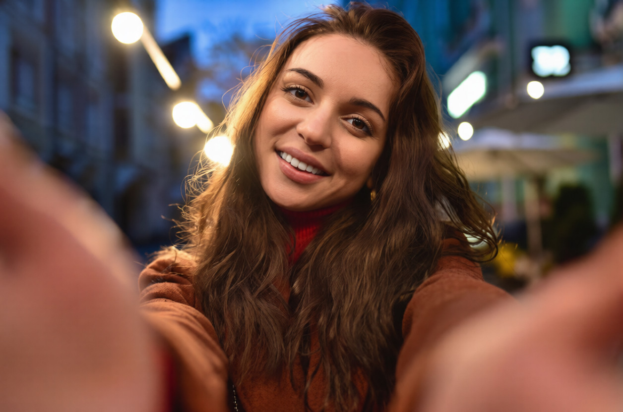 Обычное селфи до обработки в фото на паспорт