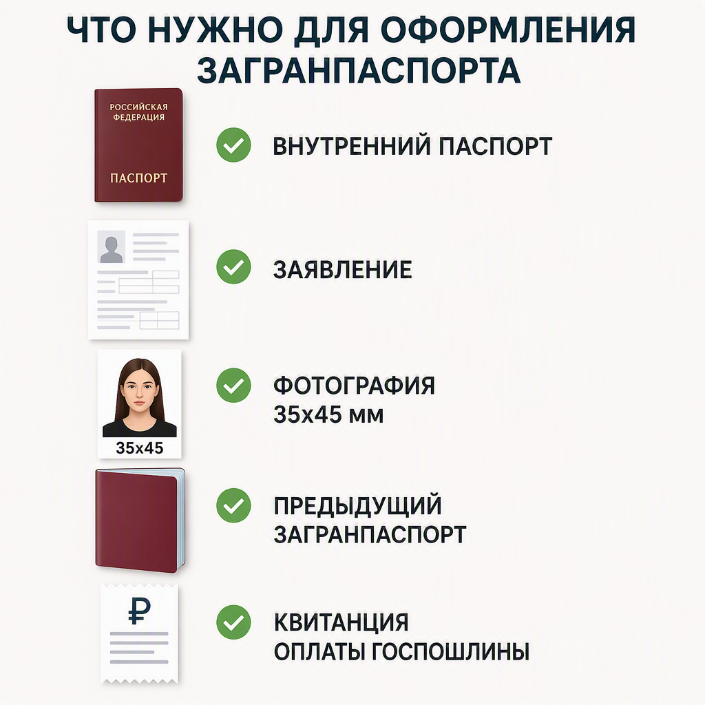 Чеклист документов для оформления загранпаспорта
