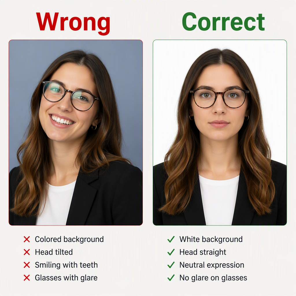 Ошибки на фото: плохо vs хорошо для загранпаспорта